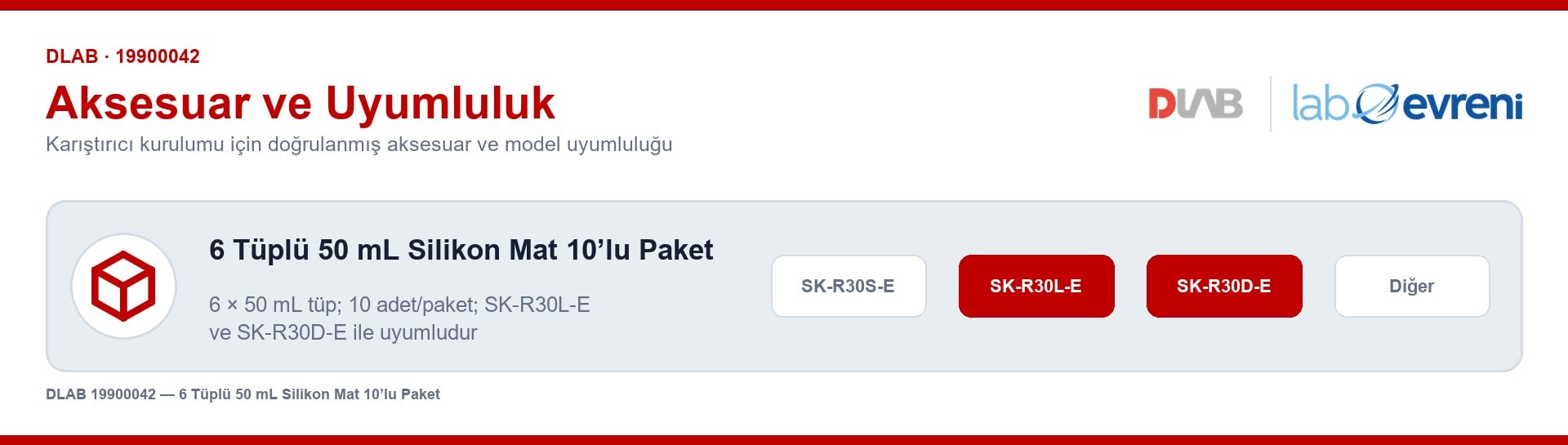 DLAB 19900042 6 tüplü 50 ml silikon mat 10’lu paket uyumluluk şeması