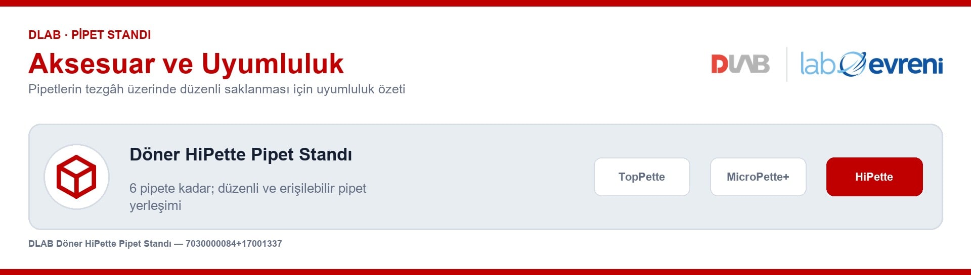 DLAB 7030000084+17001337 pipet standının model uyumluluğu