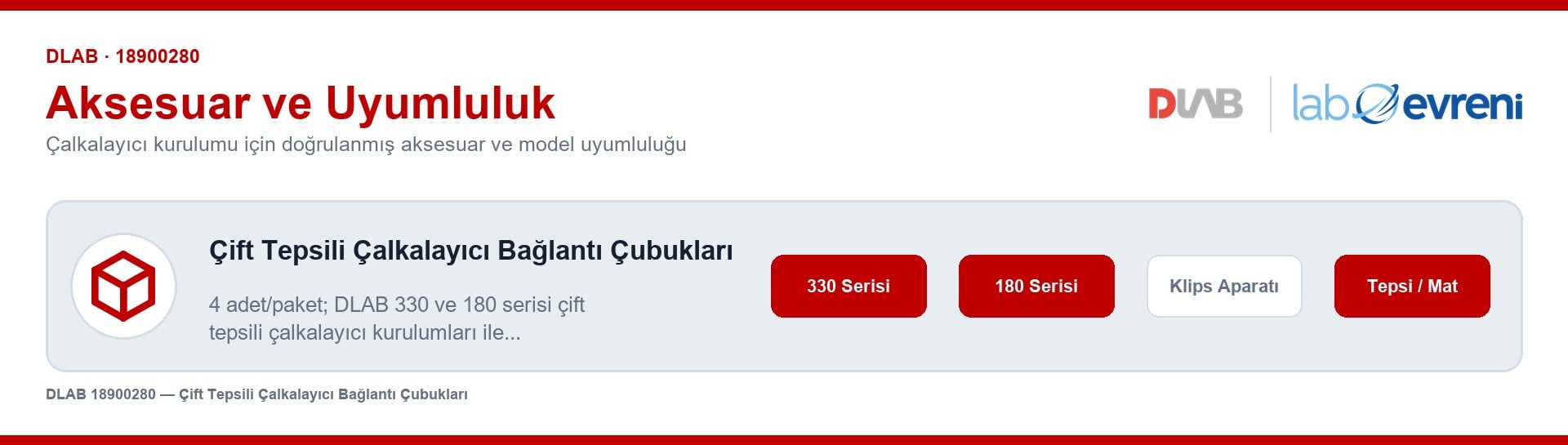 DLAB 18900280 çift tepsili çalkalayıcı bağlantı çubukları için çalkalayıcı model uyumluluğu