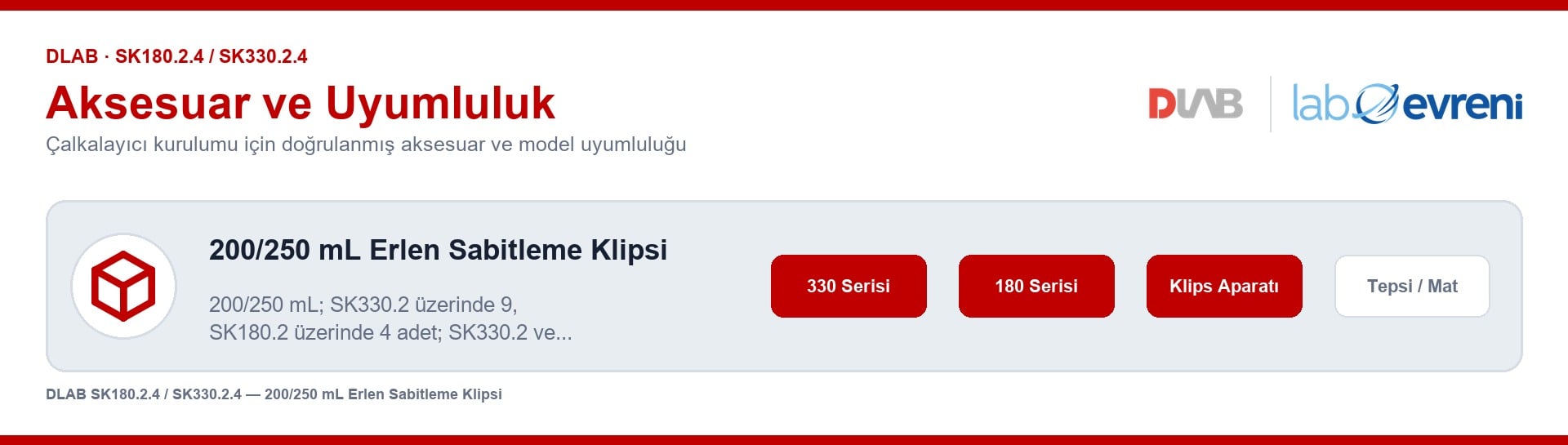 DLAB 18900032 200/250 ml erlen sabitleme klipsi için çalkalayıcı model uyumluluğu
