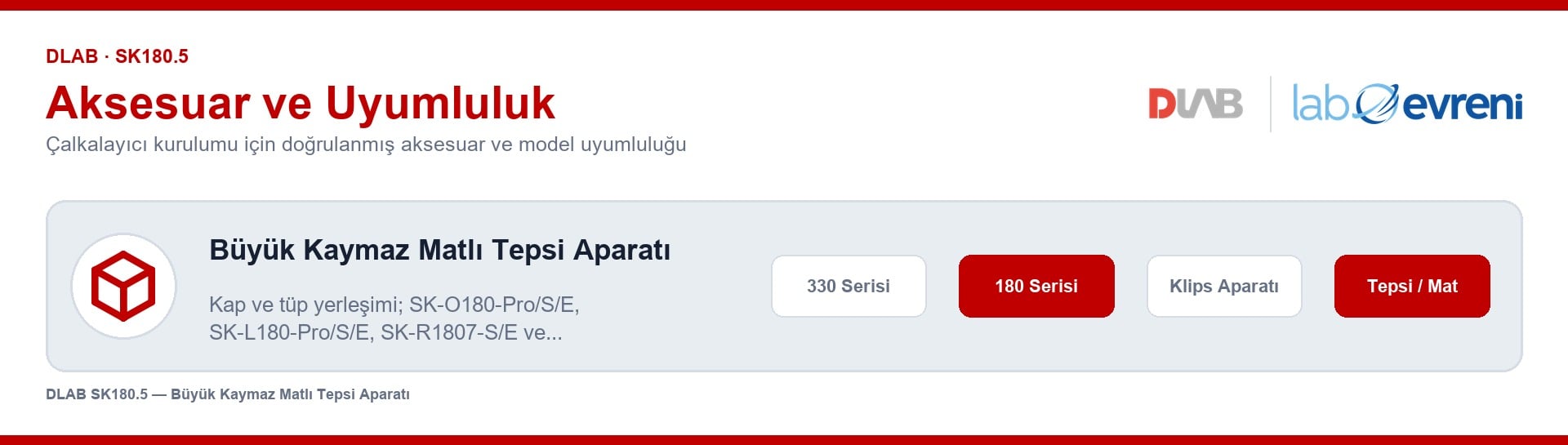 DLAB 18900200 büyük kaymaz matlı tepsi aparatı için çalkalayıcı model uyumluluğu