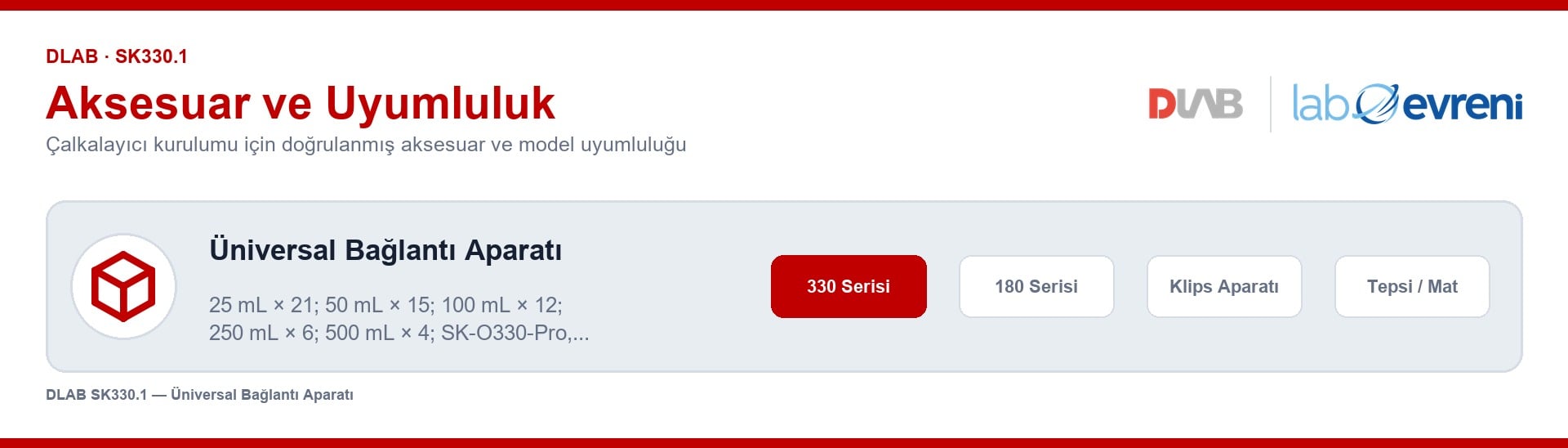 DLAB 18900027 üniversal bağlantı aparatı için çalkalayıcı model uyumluluğu