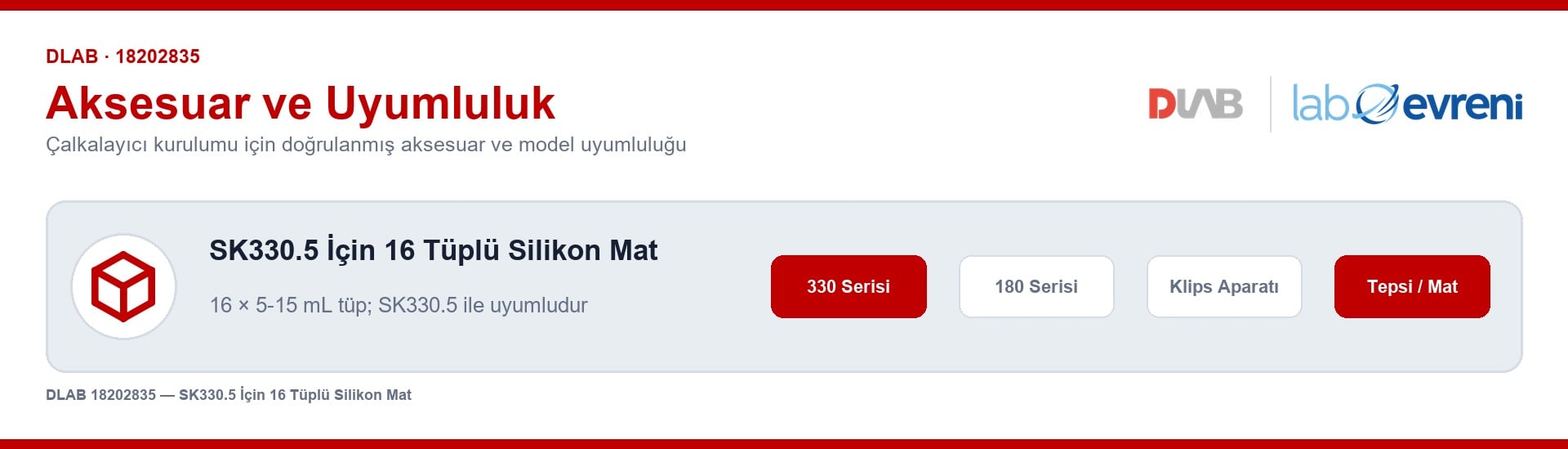 DLAB 18202835 sk330.5 i̇çin 16 tüplü silikon mat için çalkalayıcı model uyumluluğu
