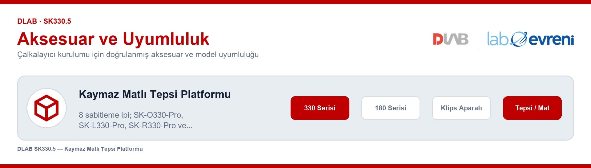 DLAB 18900155 kaymaz matlı tepsi platformu için çalkalayıcı model uyumluluğu
