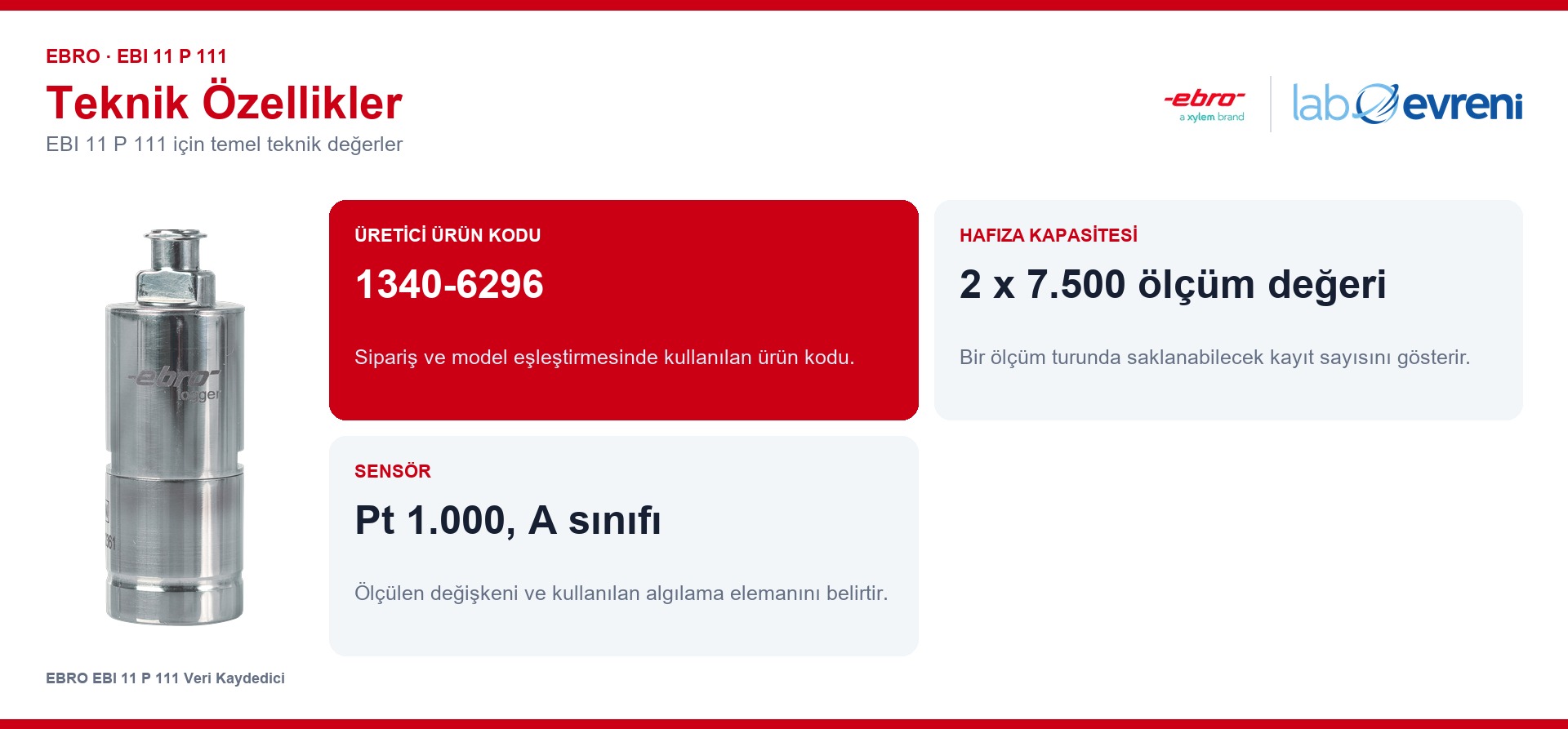 EBRO EBI 11 P 111 ürününün temel teknik özellikleri