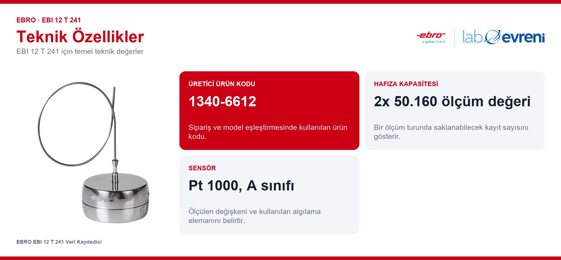 EBRO EBI 12 T 241 ürününün temel teknik özellikleri