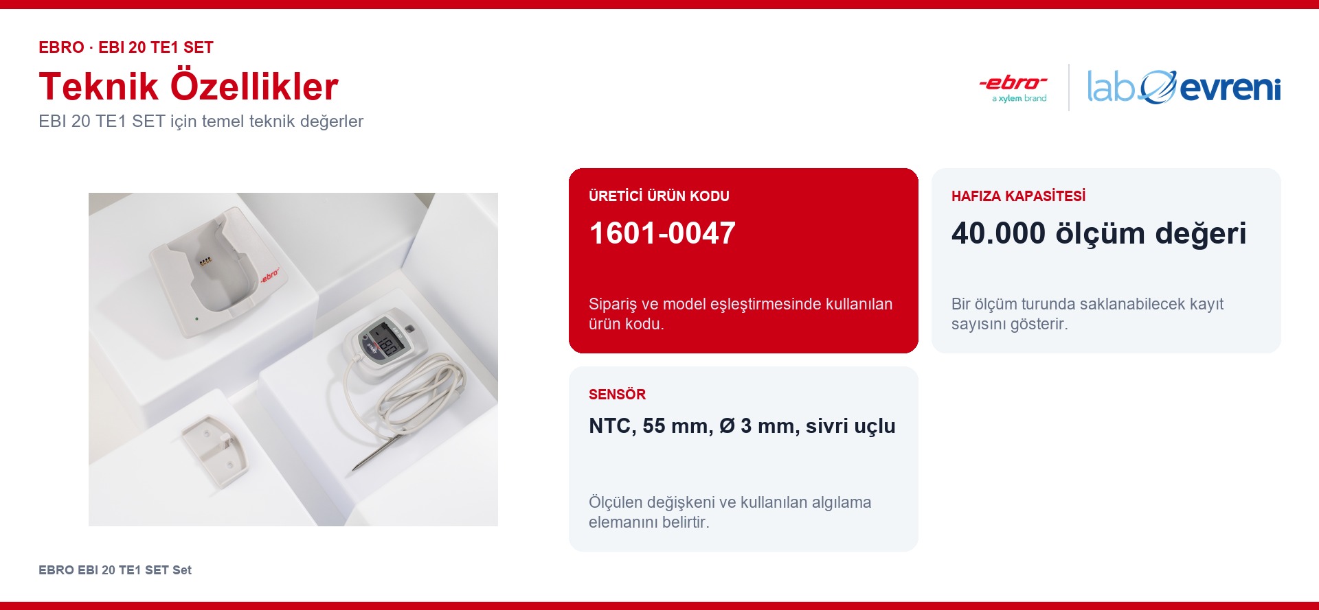 EBRO EBI 20 TE1 SET ürününün temel teknik özellikleri