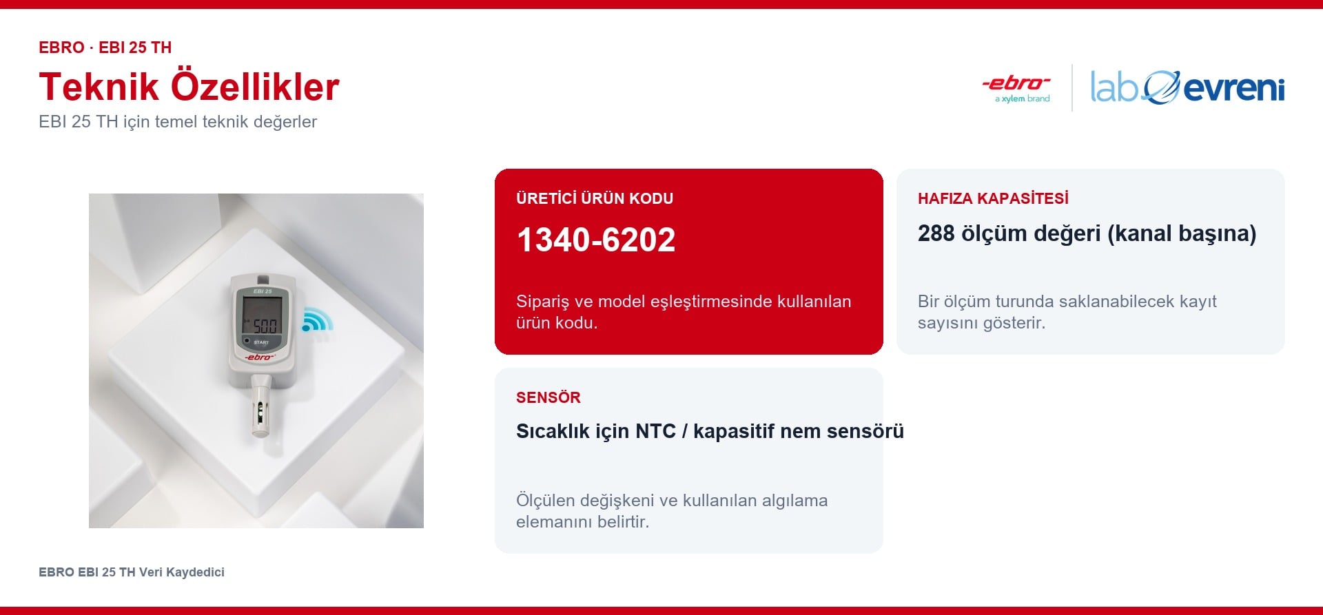 EBRO EBI 25 TH ürününün temel teknik özellikleri