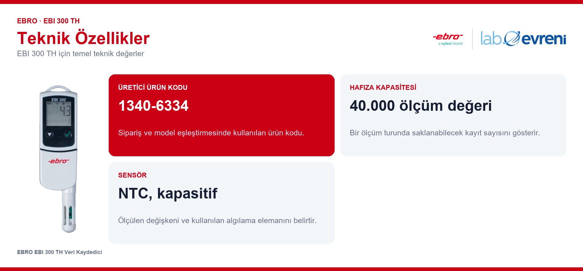 EBRO EBI 300 TH ürününün temel teknik özellikleri
