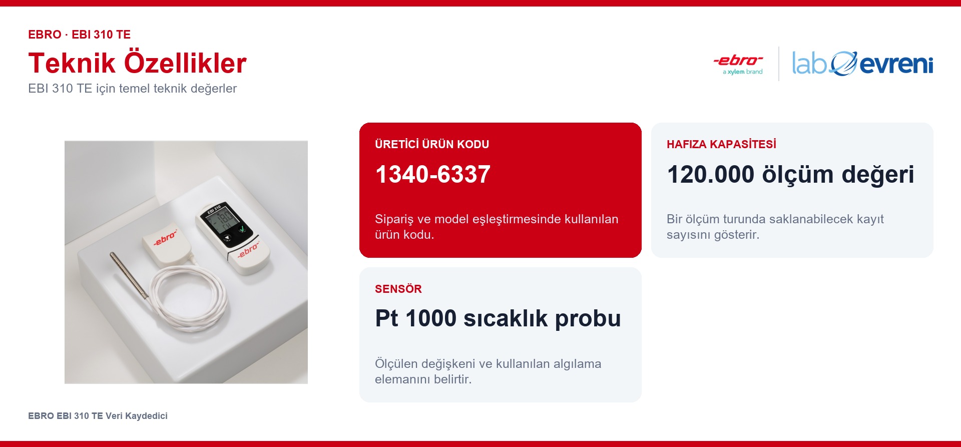 EBRO EBI 310 TE ürününün temel teknik özellikleri