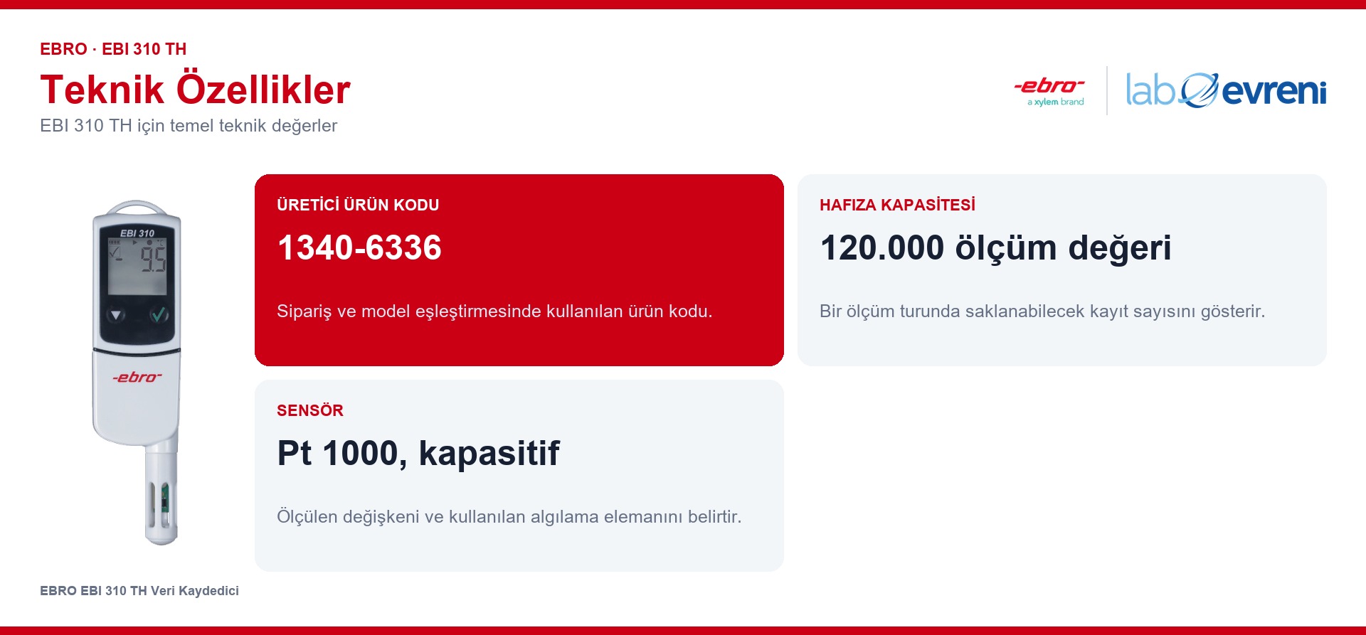 EBRO EBI 310 TH ürününün temel teknik özellikleri