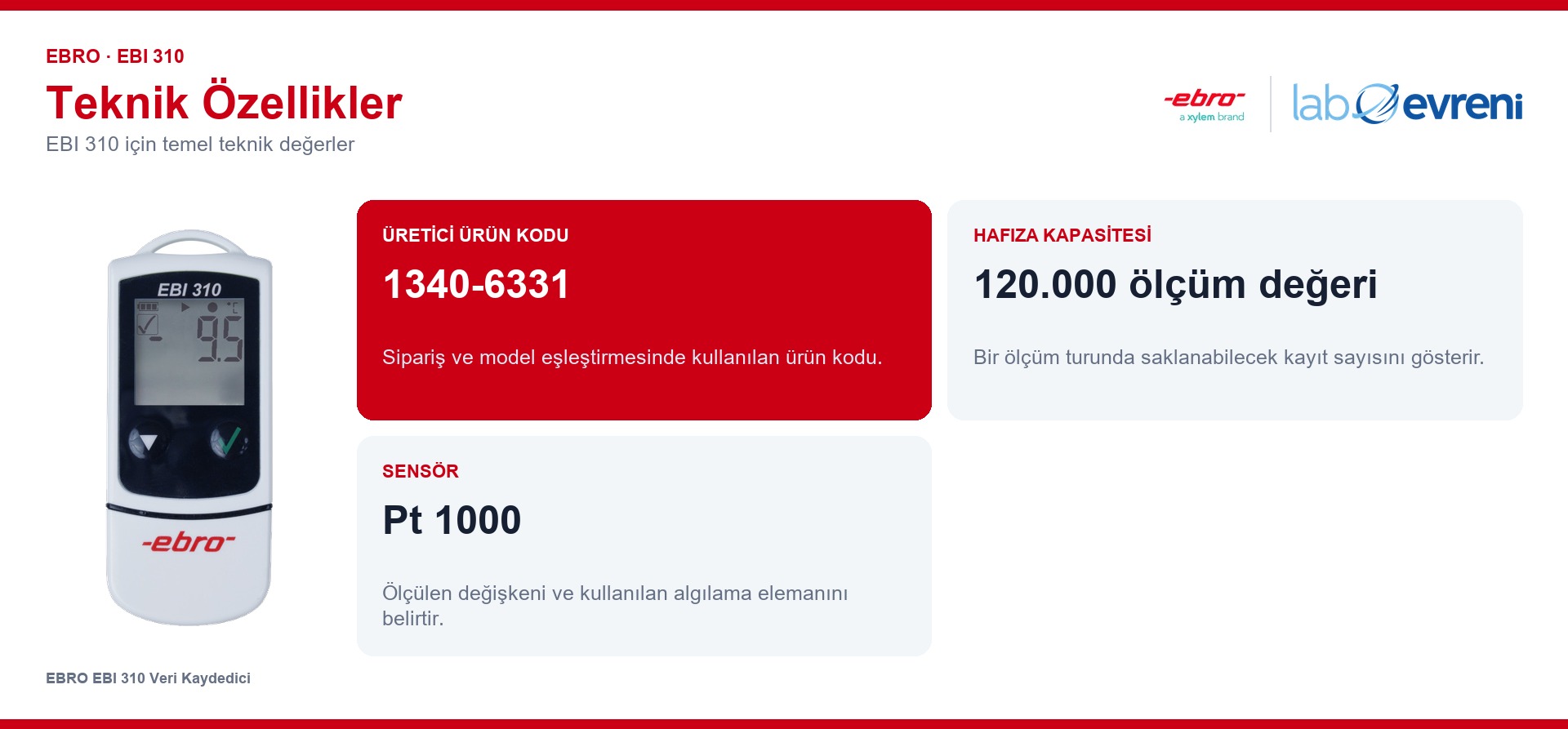 EBRO EBI 310 ürününün temel teknik özellikleri