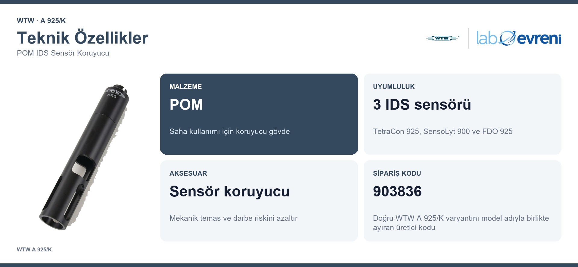 WTW A 925/K teknik özellikleri ve 903836 sipariş kodu