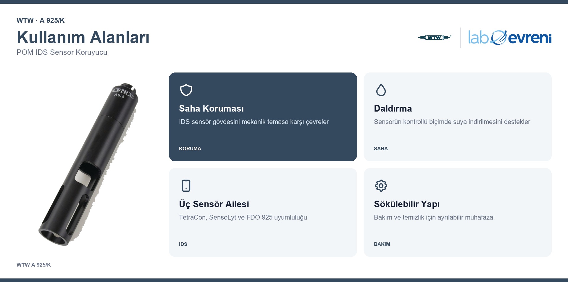 WTW A 925/K uyumluluk, seçim ve kullanım bilgileri