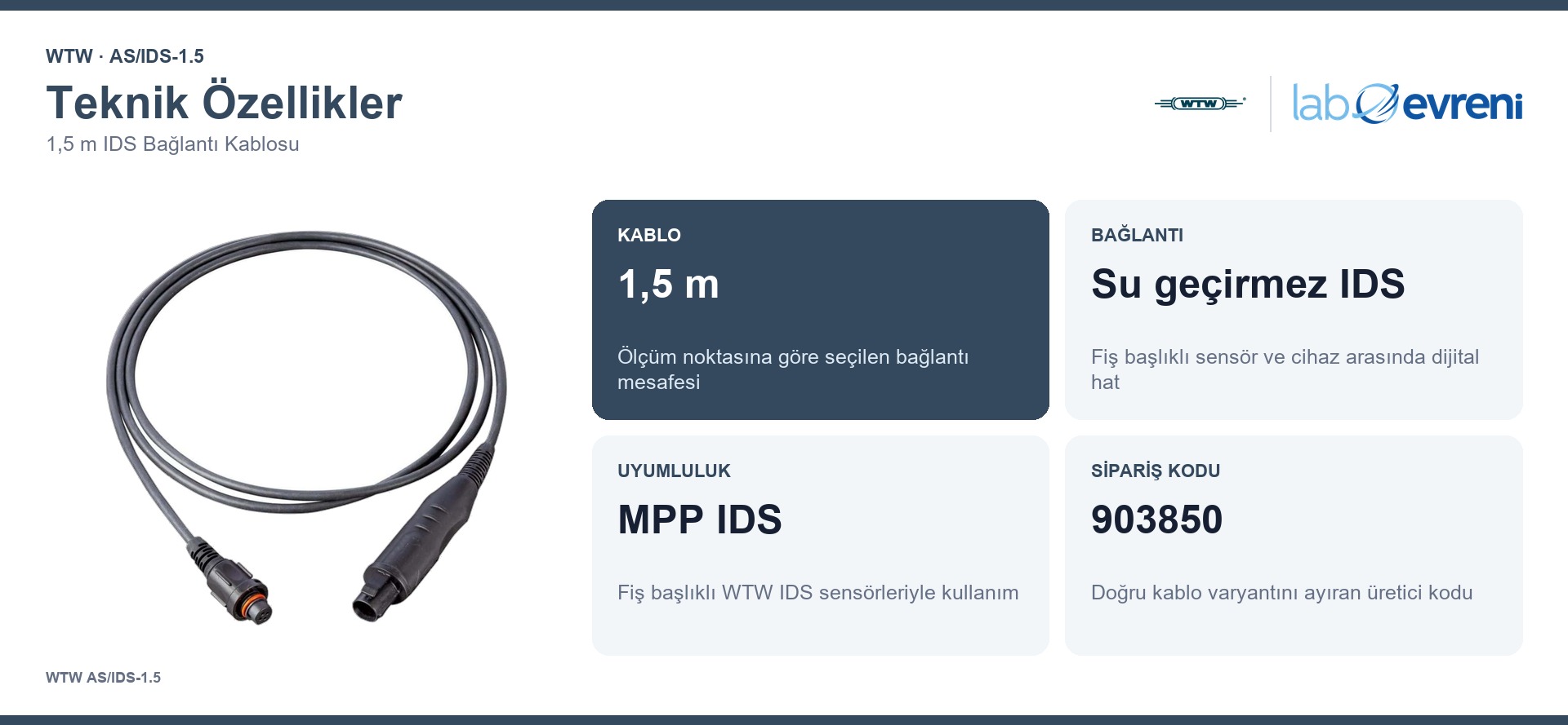 WTW AS/IDS-1.5 teknik özellikleri ve 903850 sipariş kodu