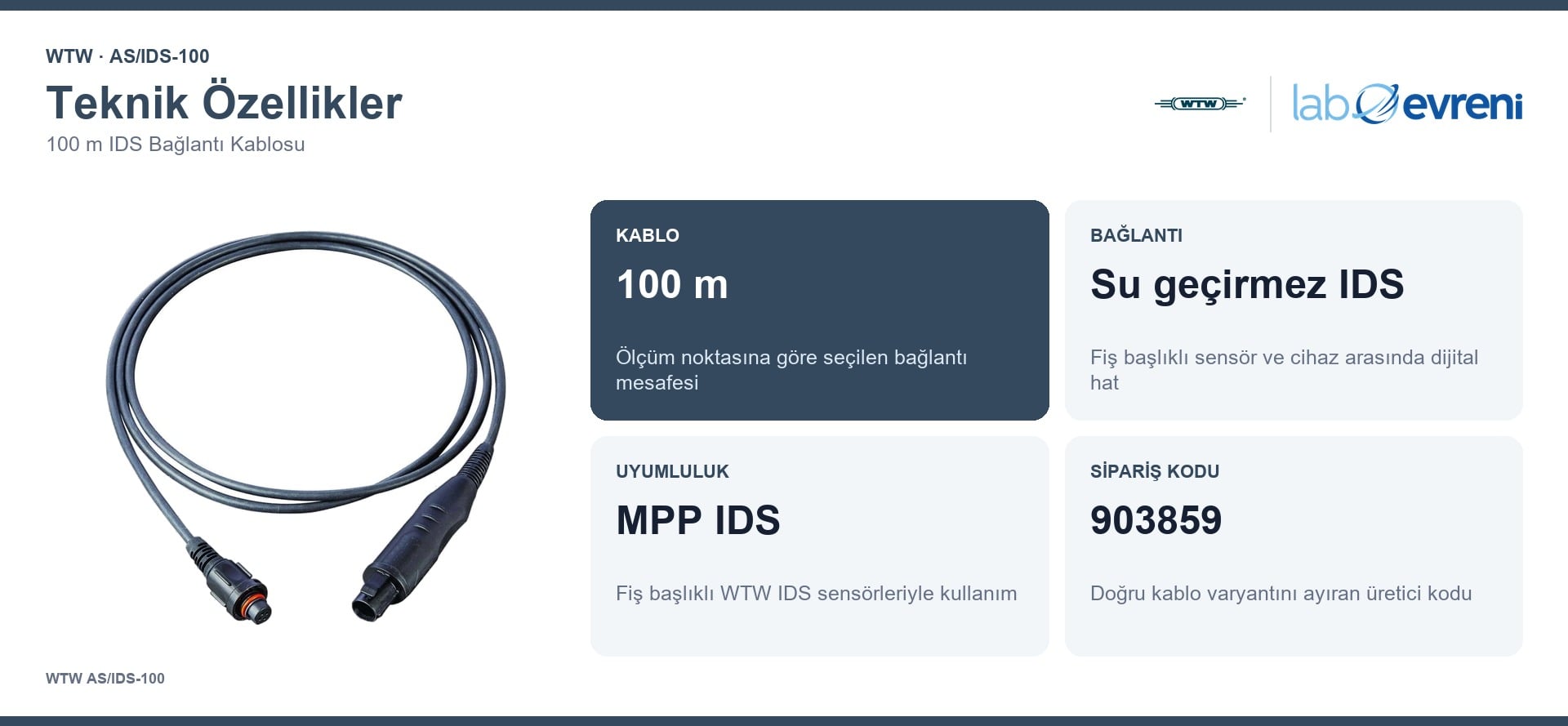 WTW AS/IDS-100 teknik özellikleri ve 903859 sipariş kodu