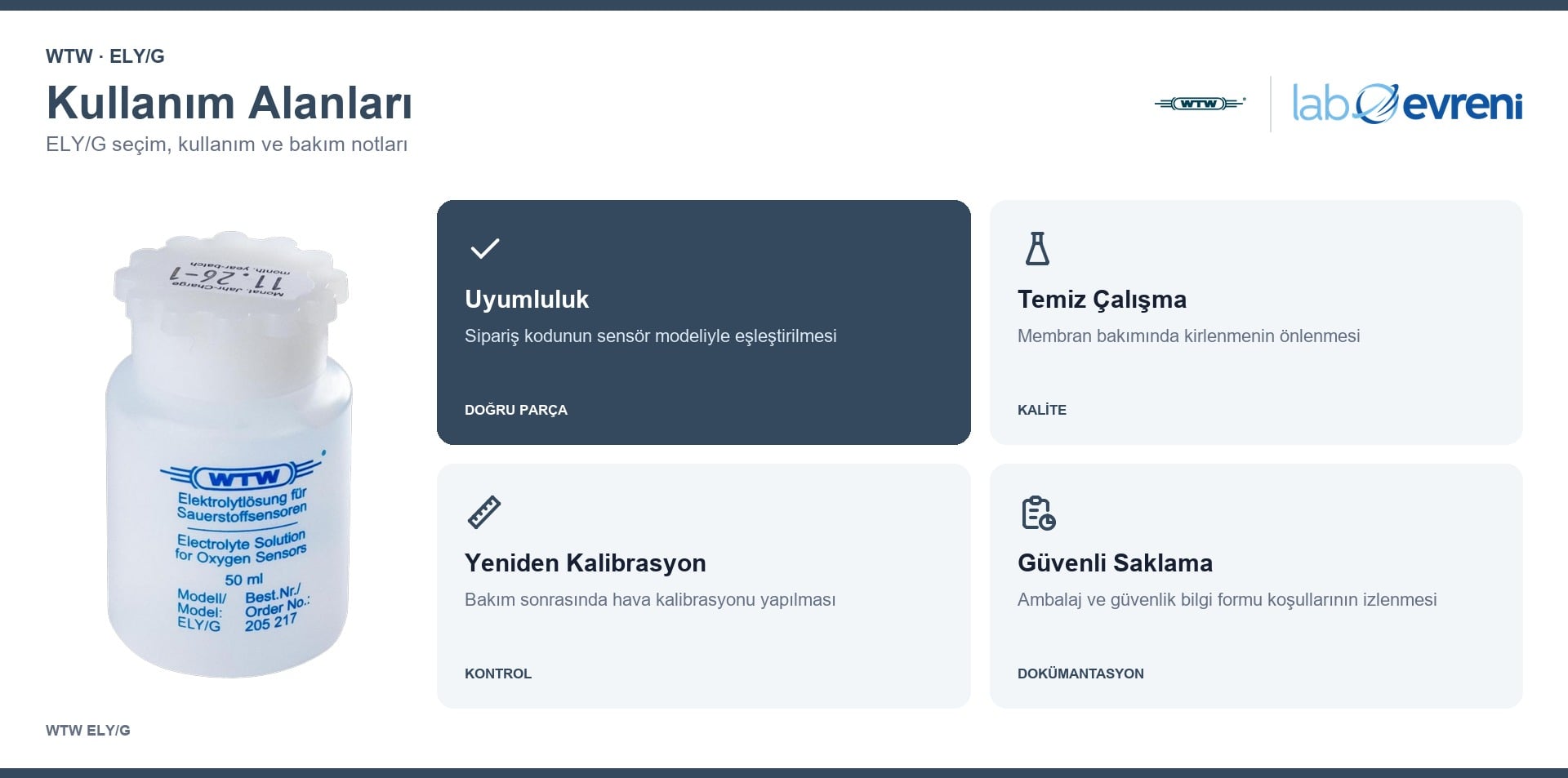 WTW ELY/G kullanım, uyumluluk ve bakım bilgileri