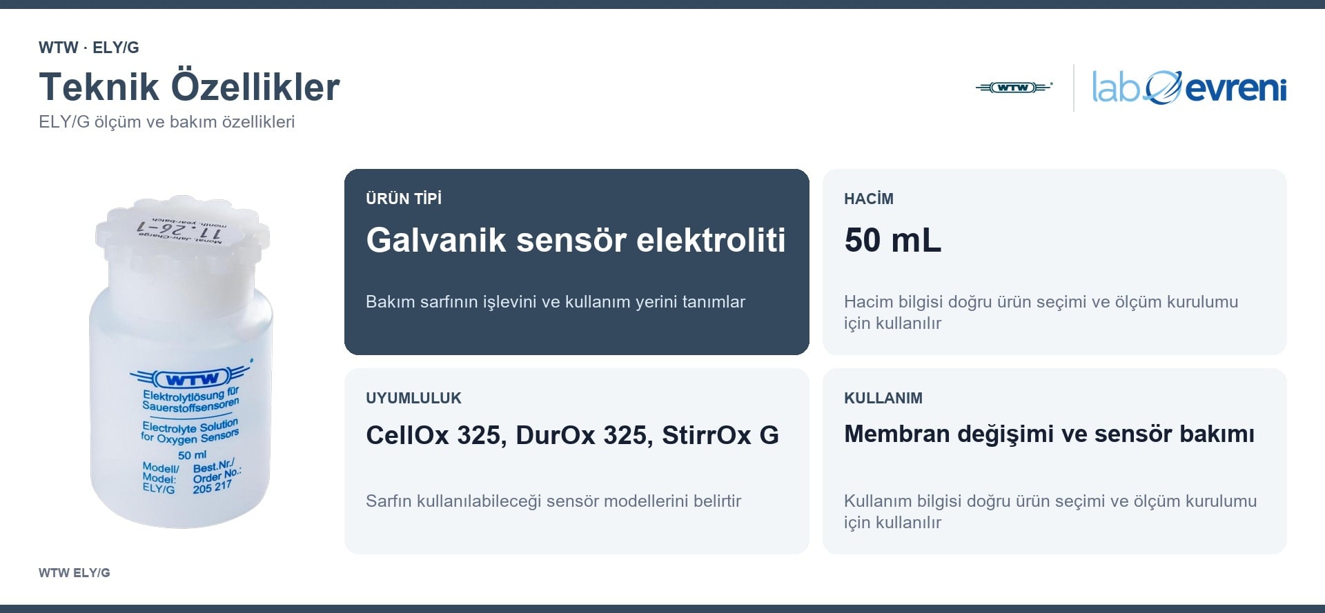 WTW ELY/G teknik özellikleri ve 205217 sipariş kodu