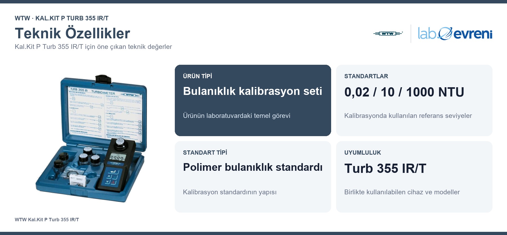 WTW Kal.Kit P Turb 355 IR/T teknik özellikleri ve 600547 sipariş kodu