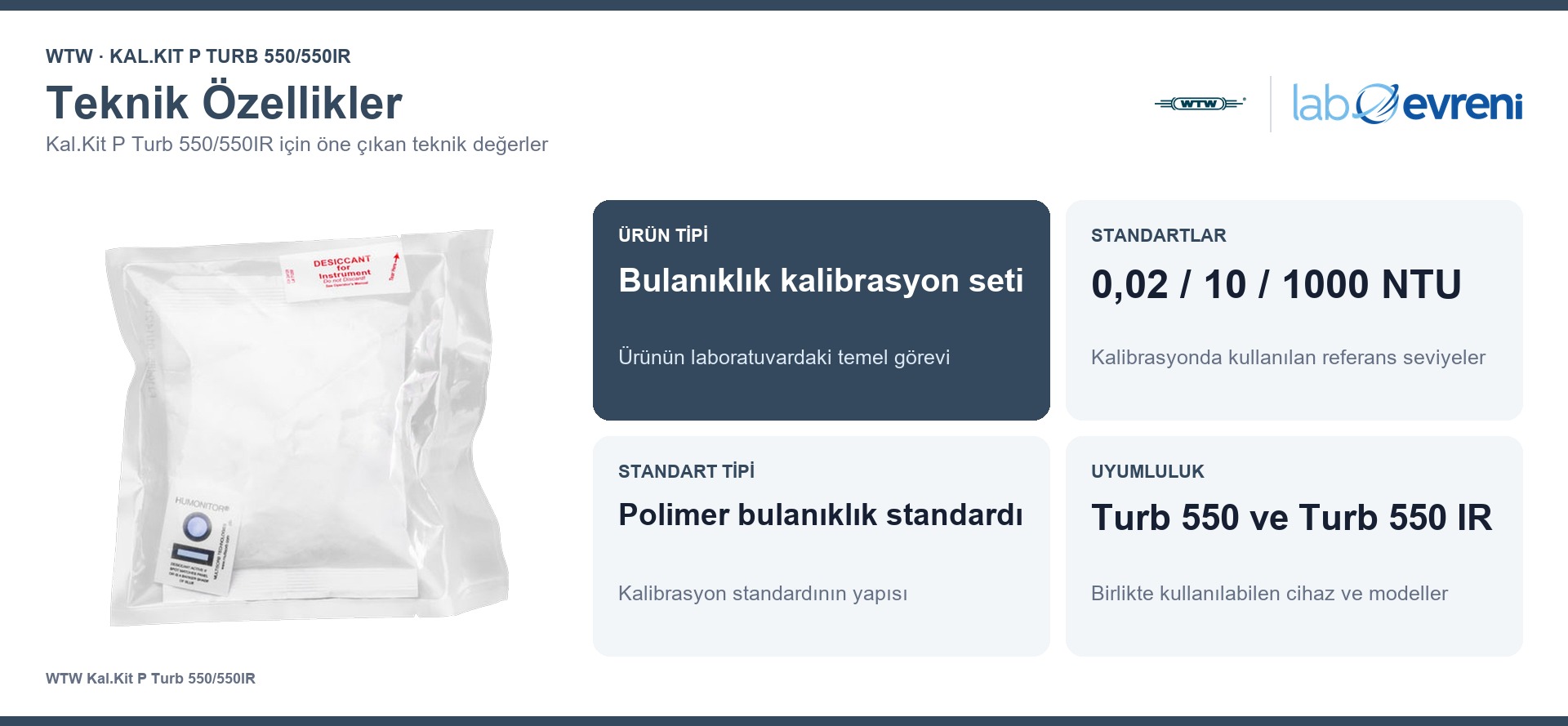 WTW Kal.Kit P Turb 550/550IR teknik özellikleri ve 600542 sipariş kodu