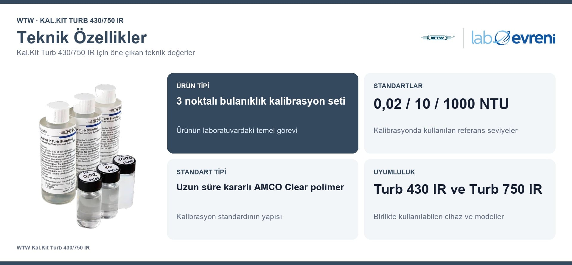 WTW Kal.Kit Turb 430/750 IR teknik özellikleri ve 600560 sipariş kodu