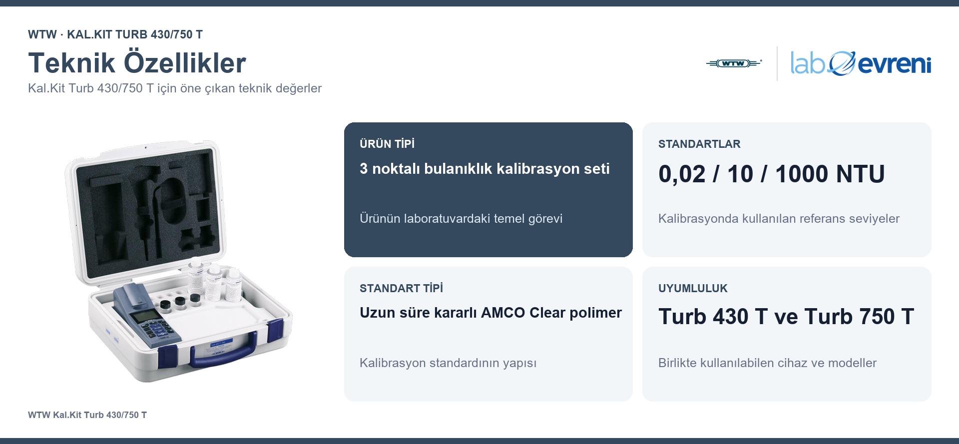 WTW Kal.Kit Turb 430/750 T teknik özellikleri ve 600561 sipariş kodu