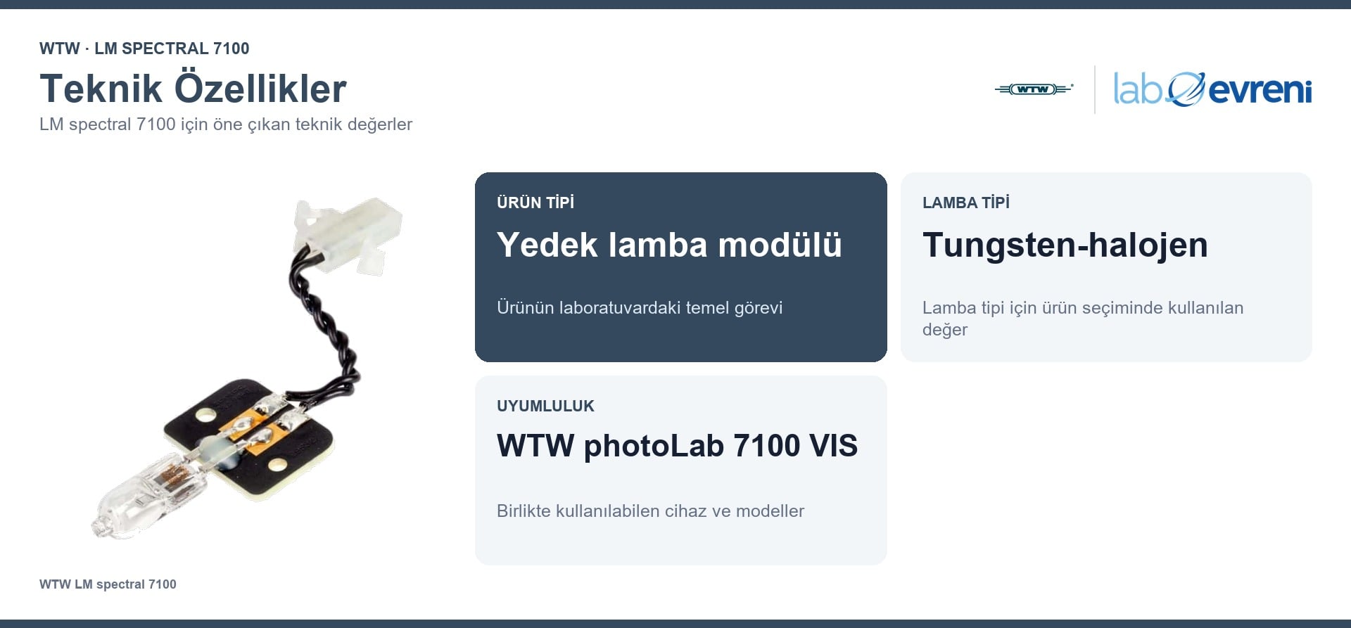 WTW LM spectral 7100 teknik özellikleri ve 250215 sipariş kodu