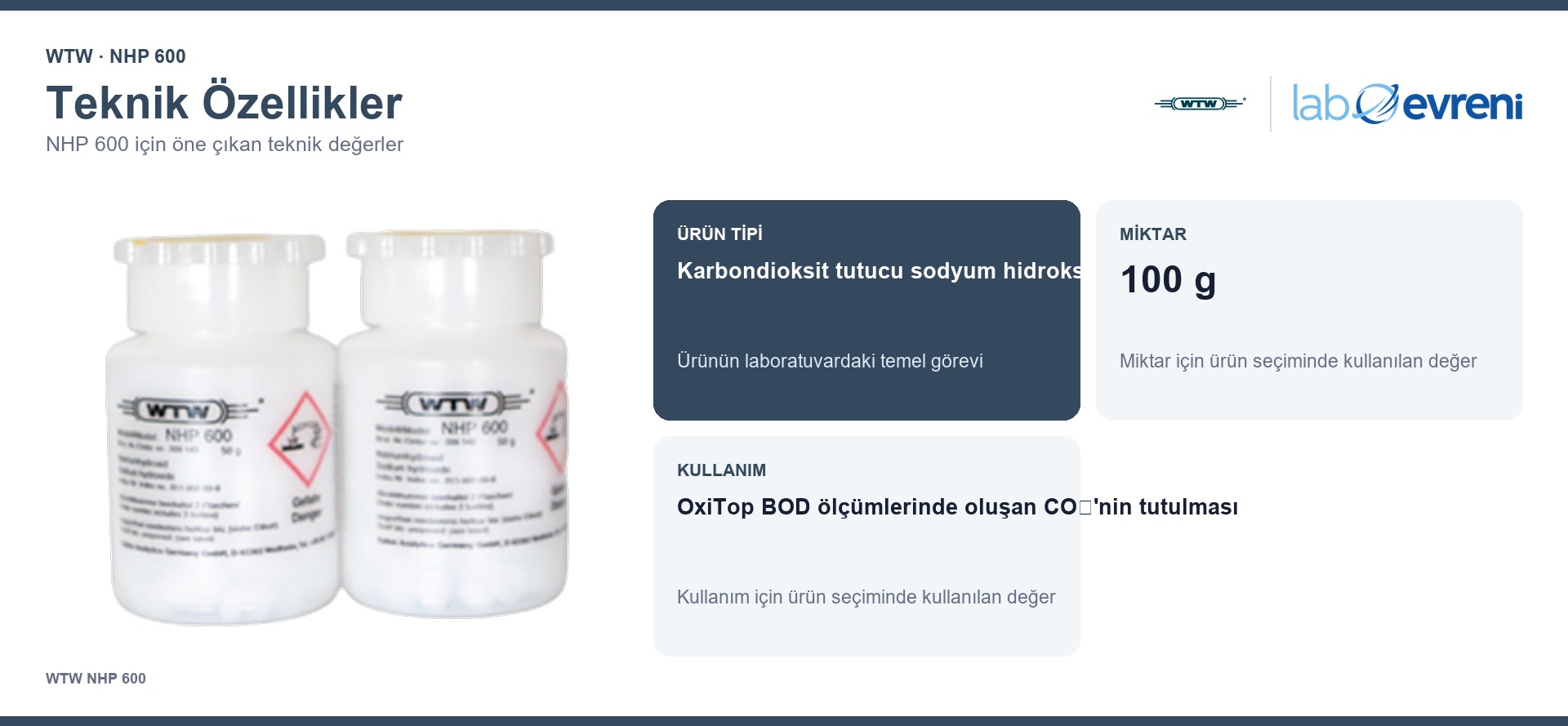 WTW NHP 600 teknik özellikleri ve 209140 sipariş kodu