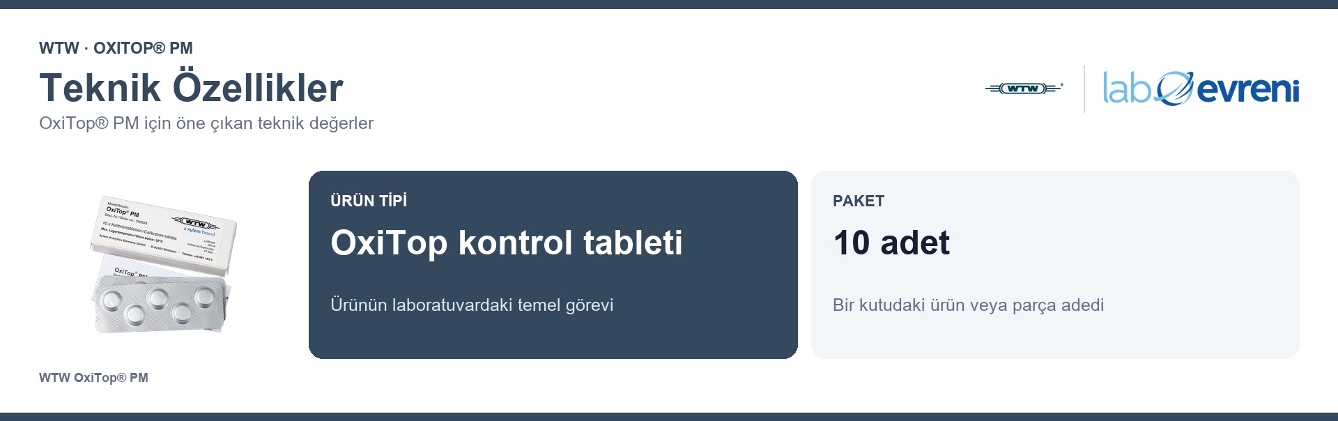 WTW OxiTop® PM teknik özellikleri ve 209333 sipariş kodu