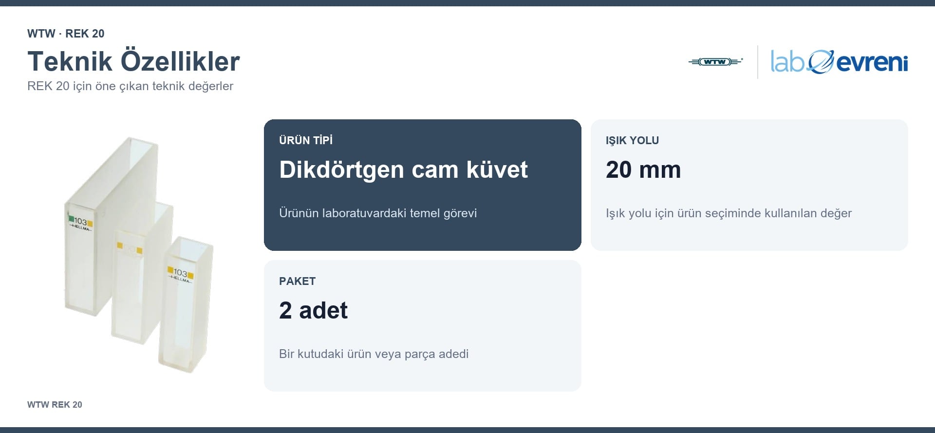 WTW REK 20 teknik özellikleri ve 250600 sipariş kodu
