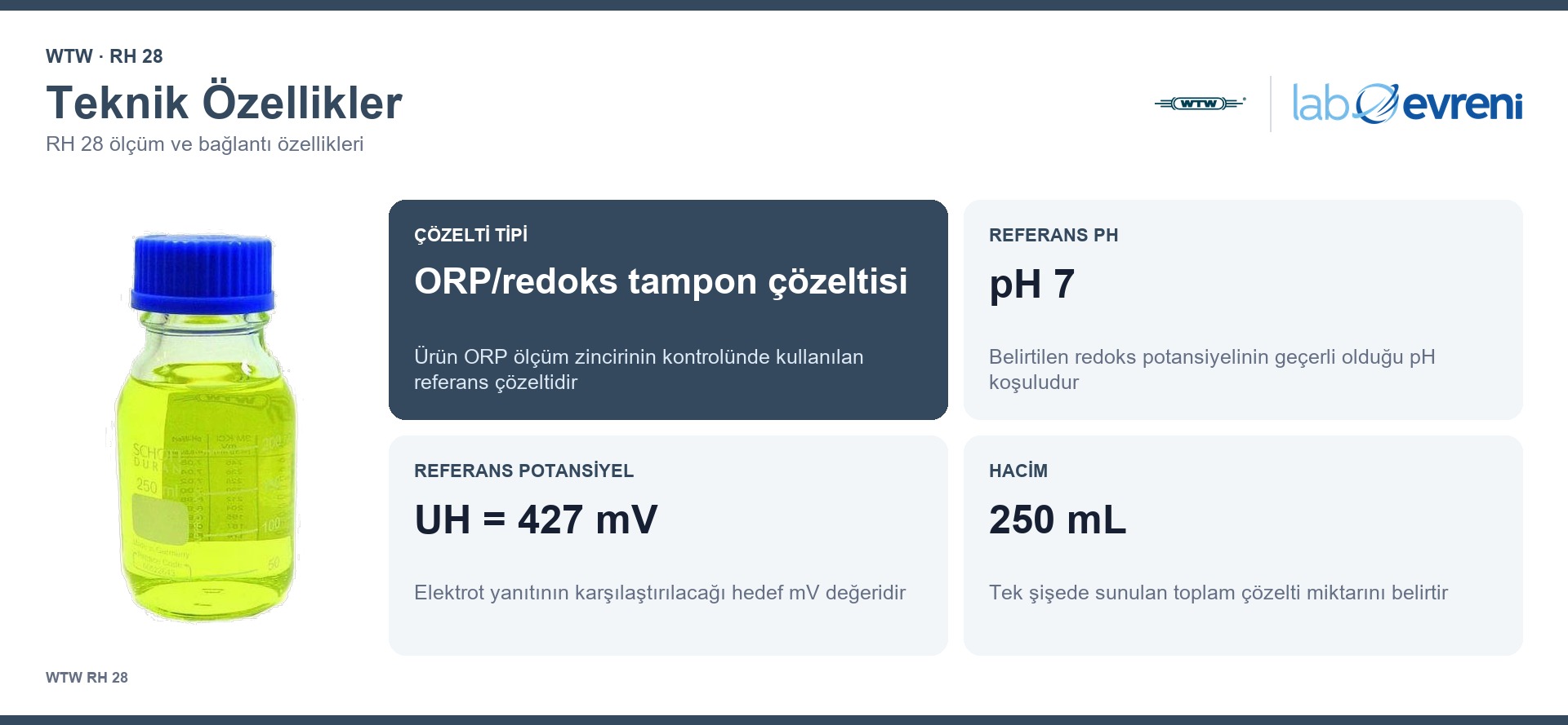WTW RH 28 teknik özellikleri ve 109740 sipariş kodu