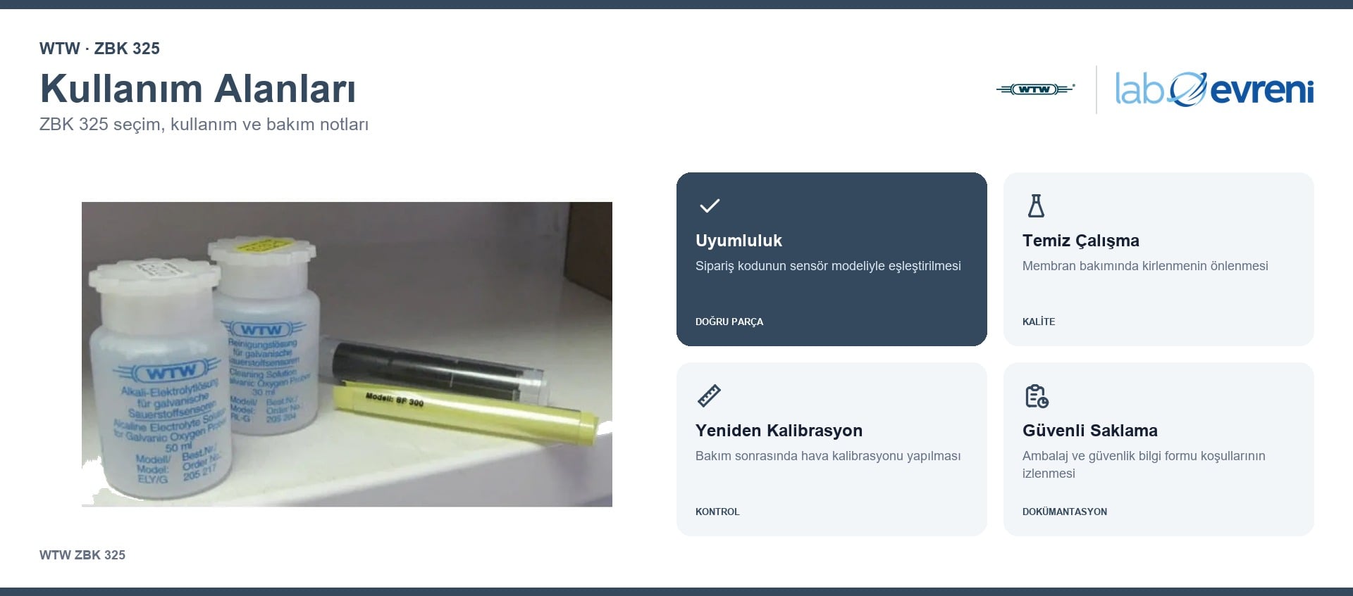 WTW ZBK 325 kullanım, uyumluluk ve bakım bilgileri