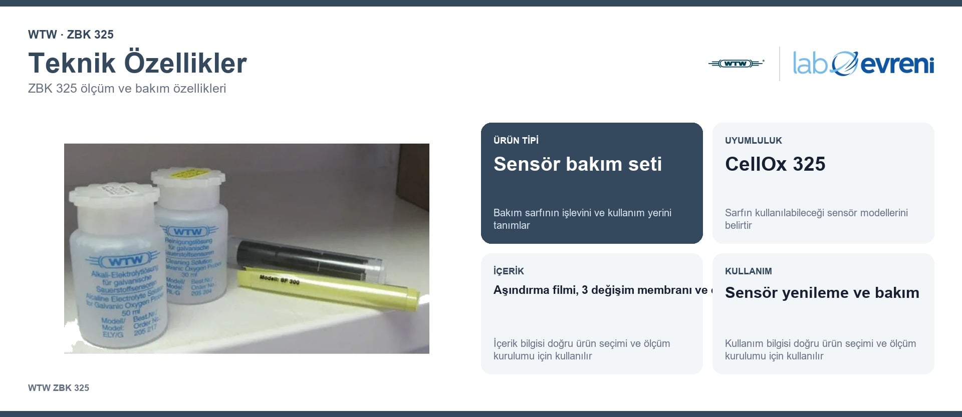 WTW ZBK 325 teknik özellikleri ve 202706 sipariş kodu