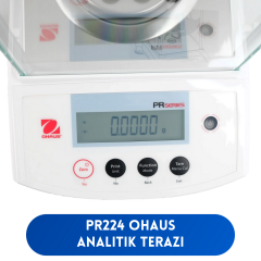 OHAUS PR 224 Analitik Terazi | 220 g | 0.0001 g | Oto Kalibrasyon