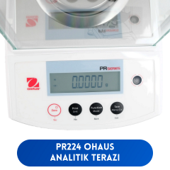 OHAUS PR 224 Analitik Terazi | 220 g | 0.0001 g | Oto Kalibrasyon