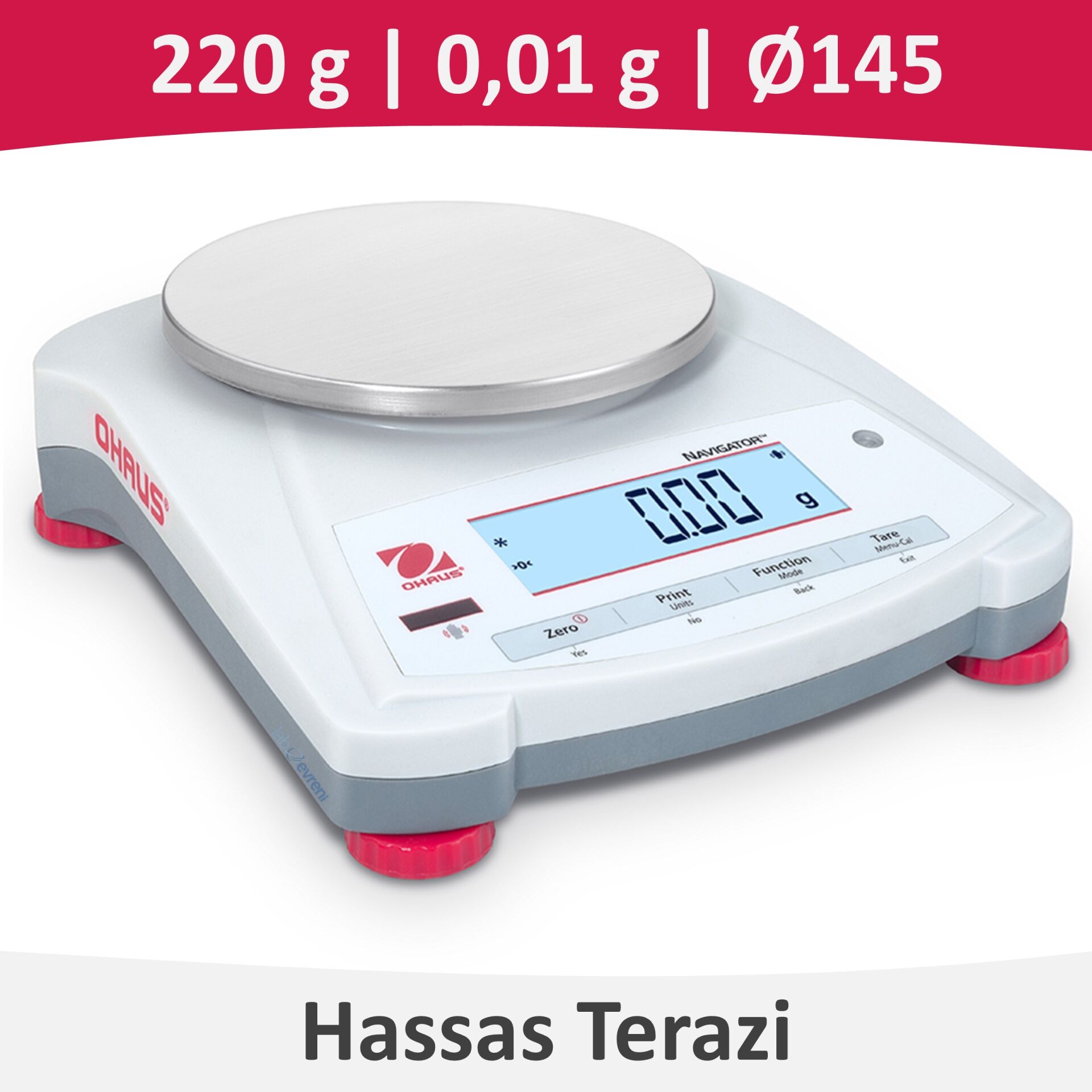 OHAUS NV222 Endüstriyel Terazi 220 gr|0.01 gr|Ø145 mm
