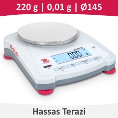 OHAUS NV222 Endüstriyel Terazi 220 gr|0.01 gr|Ø145 mm
