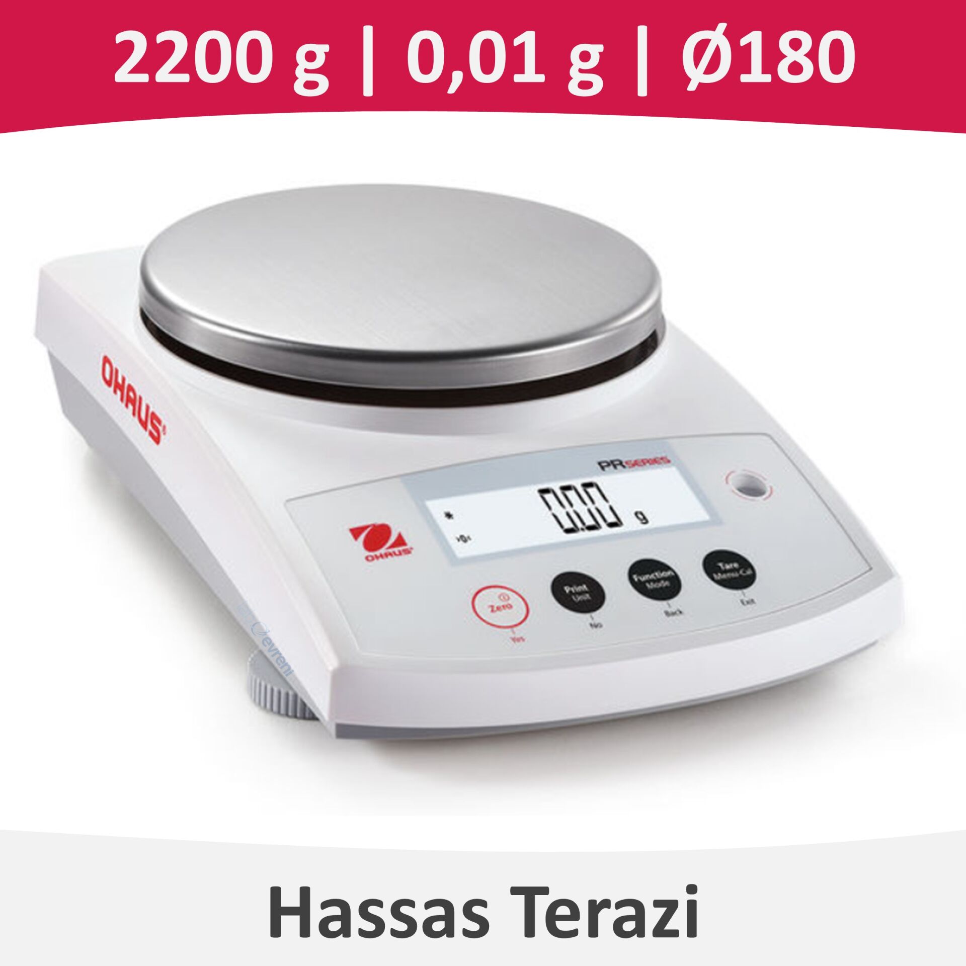 Ohaus PR 2202/E Hassas Terazi 2.200 gr | 0,01 gr | 180 mm