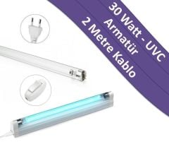UVC Lamba | 30 Watt | Armatür & Bağlantı Kablosu Dahil Set