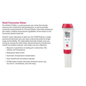 OHAUS ST 20M-B Cep Tipi Multiparametre Ölçer | TDS | İLETKENLİK | pH