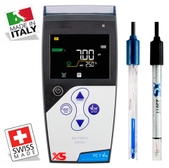 XS PC 7 Vio Portatif Multiparametre Ölçer 201T pH ve 2301T İletkenlik Elektrodu ile 0.00... 14.00 pH / 0.01... 200 mS