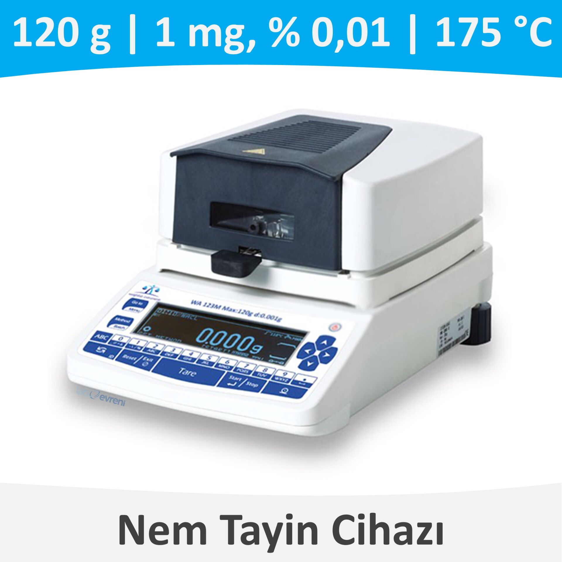 Weightlab WA-123M Nem Tayin Cihazı 120 gr | 175 °C | 0.001 gr