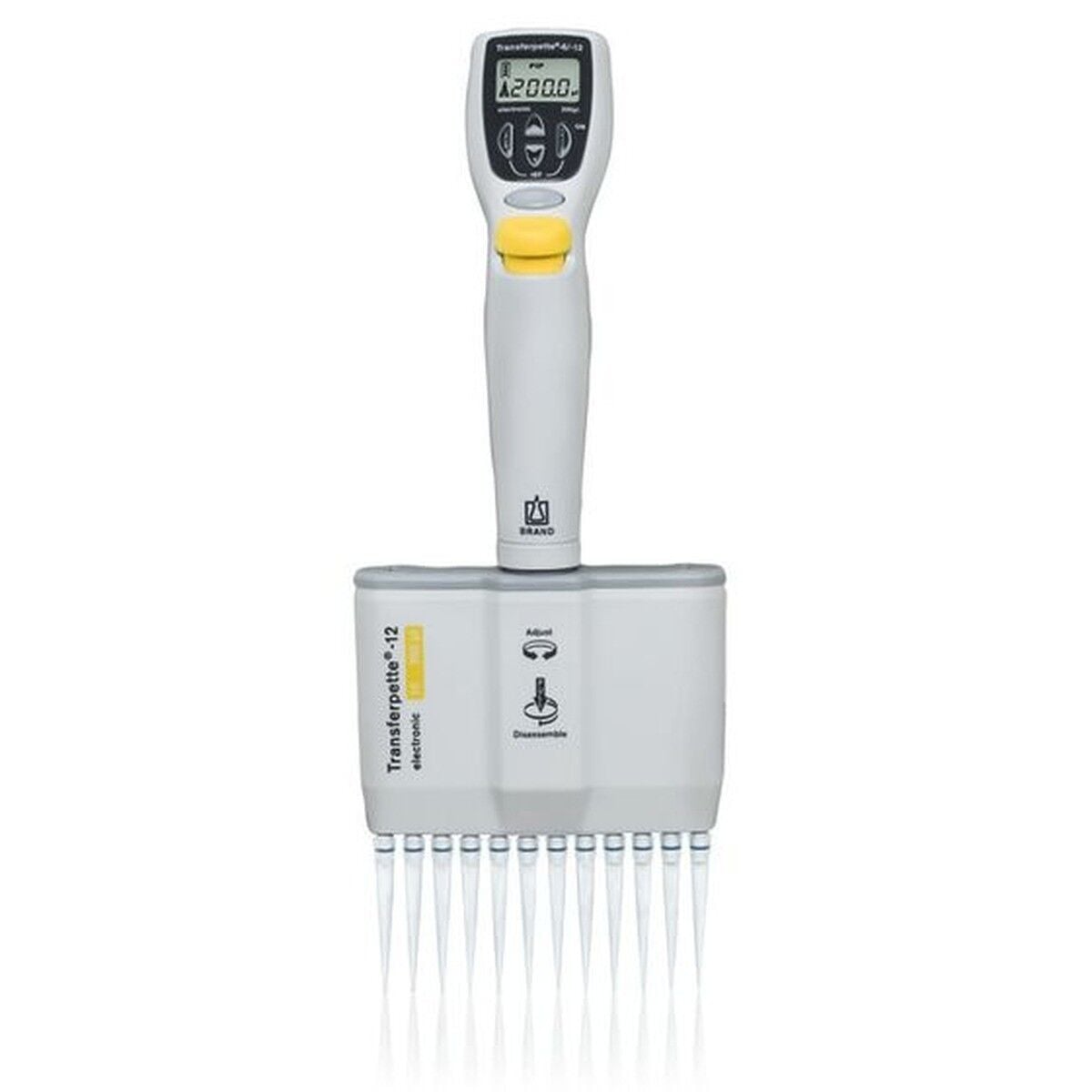 BRAND Transferpette Electronic-12 705454 10–200 µL Çok Kanallı Pipet