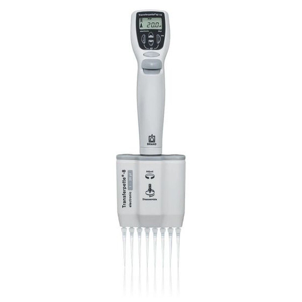 BRAND Transferpette Electronic-8 705400 1–20 µL Çok Kanallı Pipet