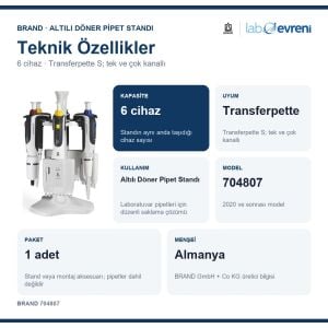BRAND Altılı Döner Pipet Standı 704807