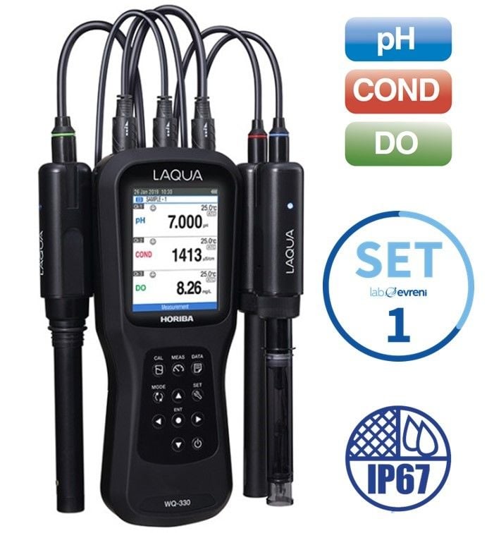 HORIBA LAQUA WQ-330-K Portatif Multiparametre Ölçer | Üç Kanallı | pH/ORP/EC/DO | SET 1