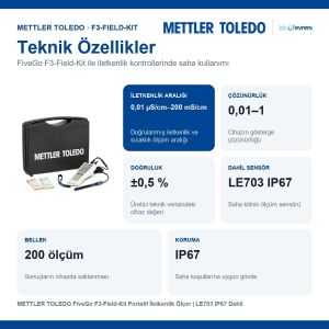 METTLER TOLEDO FiveGo F3-Field-Kit Portatif İletkenlik Ölçer | LE703 IP67 Dahil