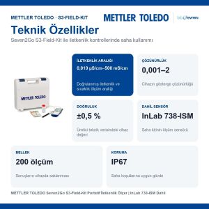 METTLER TOLEDO Seven2Go S3-Field-Kit Portatif İletkenlik Ölçer | InLab 738-ISM Dahil