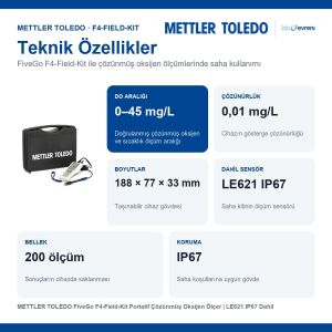 METTLER TOLEDO FiveGo F4-Field-Kit Portatif Çözünmüş Oksijen Ölçer | LE621 IP67 Dahil