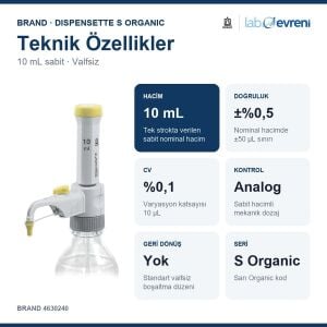 BRAND Dispensette S Organic Sabit Hacimli Dispenser 4630240 10 mL